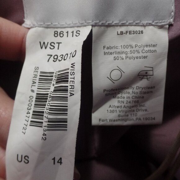 Alfred Angelo Ladies' Mauve Chiffon Formal Dress, Size 14 - Picture 3 of 3